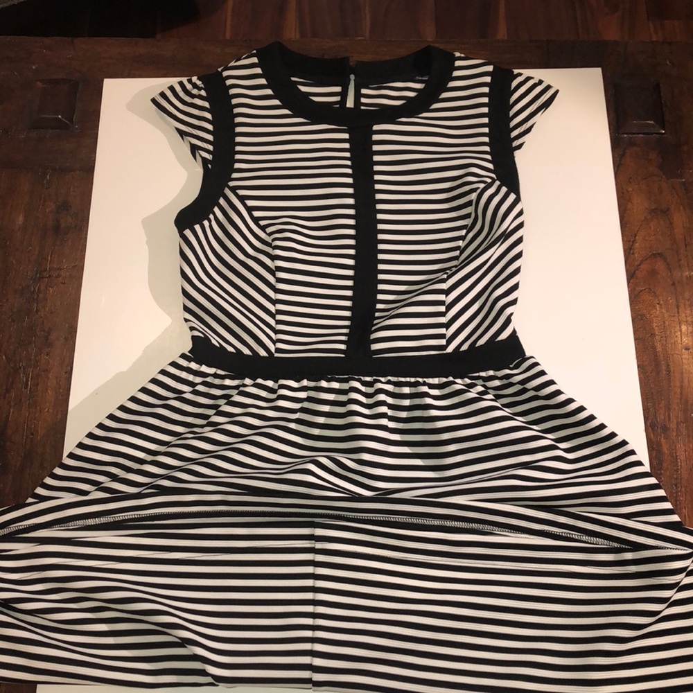 Black and white stripe dress